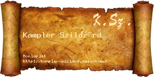 Kampler Szilárd névjegykártya
